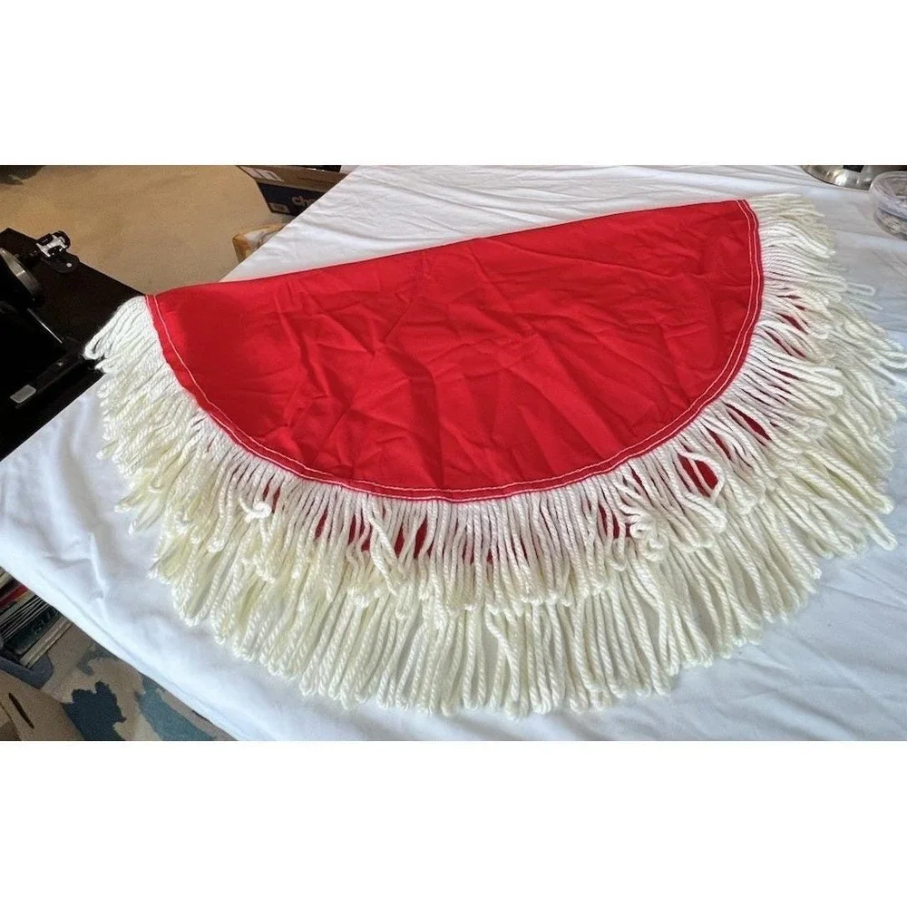 Vintage 80s Red Christmas Tablecloth Doily‎ 35
